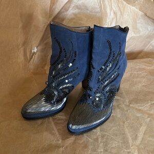 Pliner beaded ankle boots need to dance!